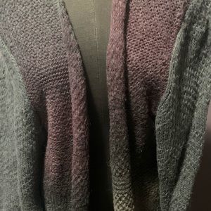Shades of grey and purple open duster sweater